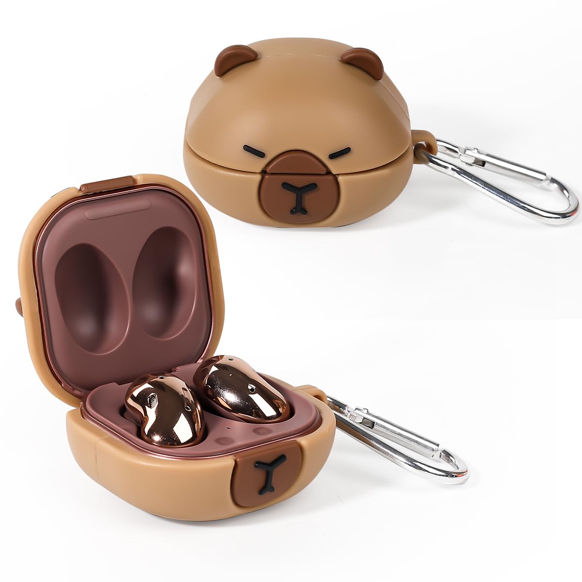 Funda para Samsung Galaxy Buds2 Pro (2022), Galaxy Buds 2 (2021), Galaxy Buds Pro (2021), Galaxy Buds Live (2020), XMBYGY Funda de Silicona con Llavero para Auriculares Galaxy Buds (Monster) — view 11