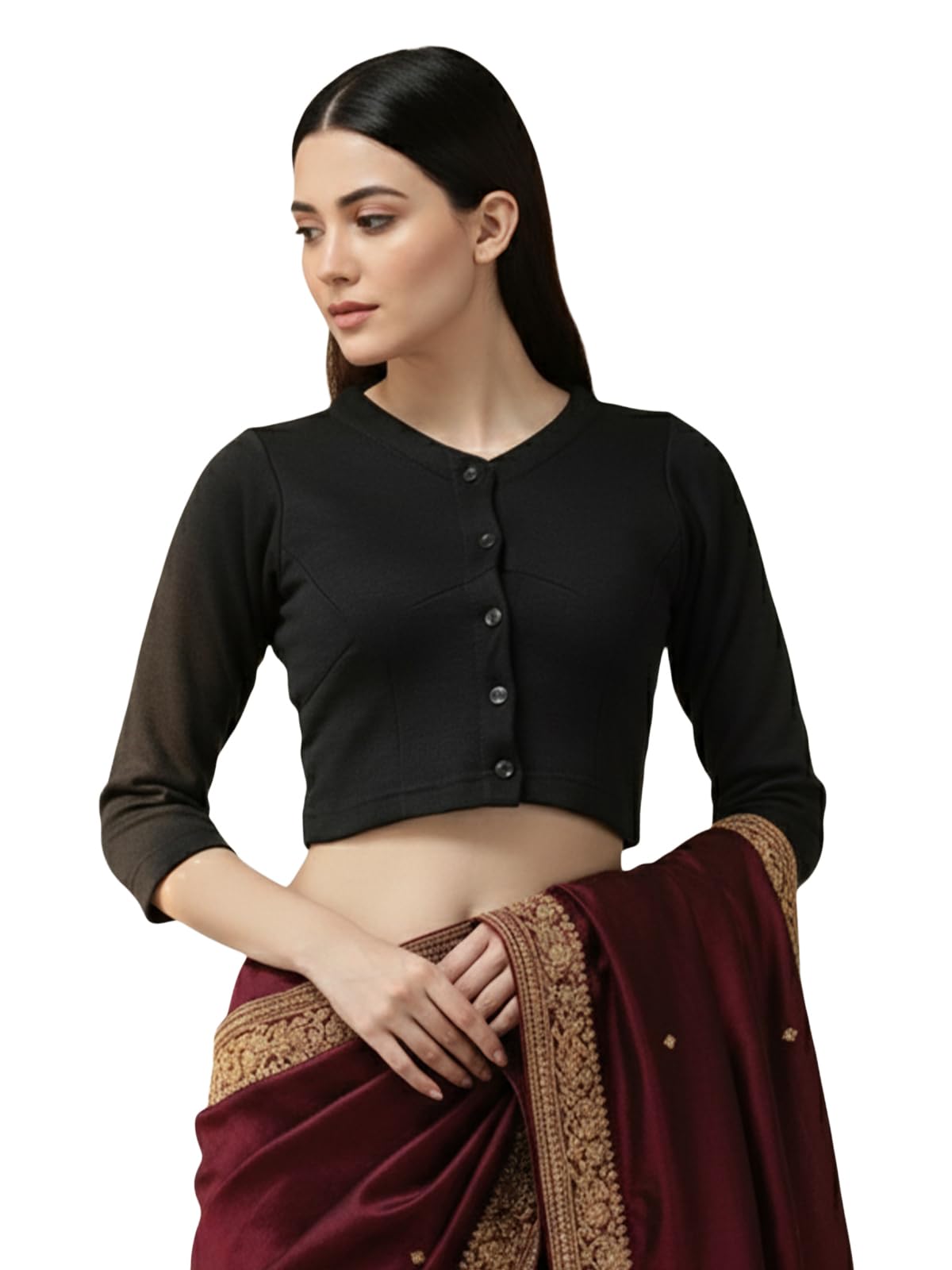 Lux Cottswool Women's Solid Thermal Blouse-image-21