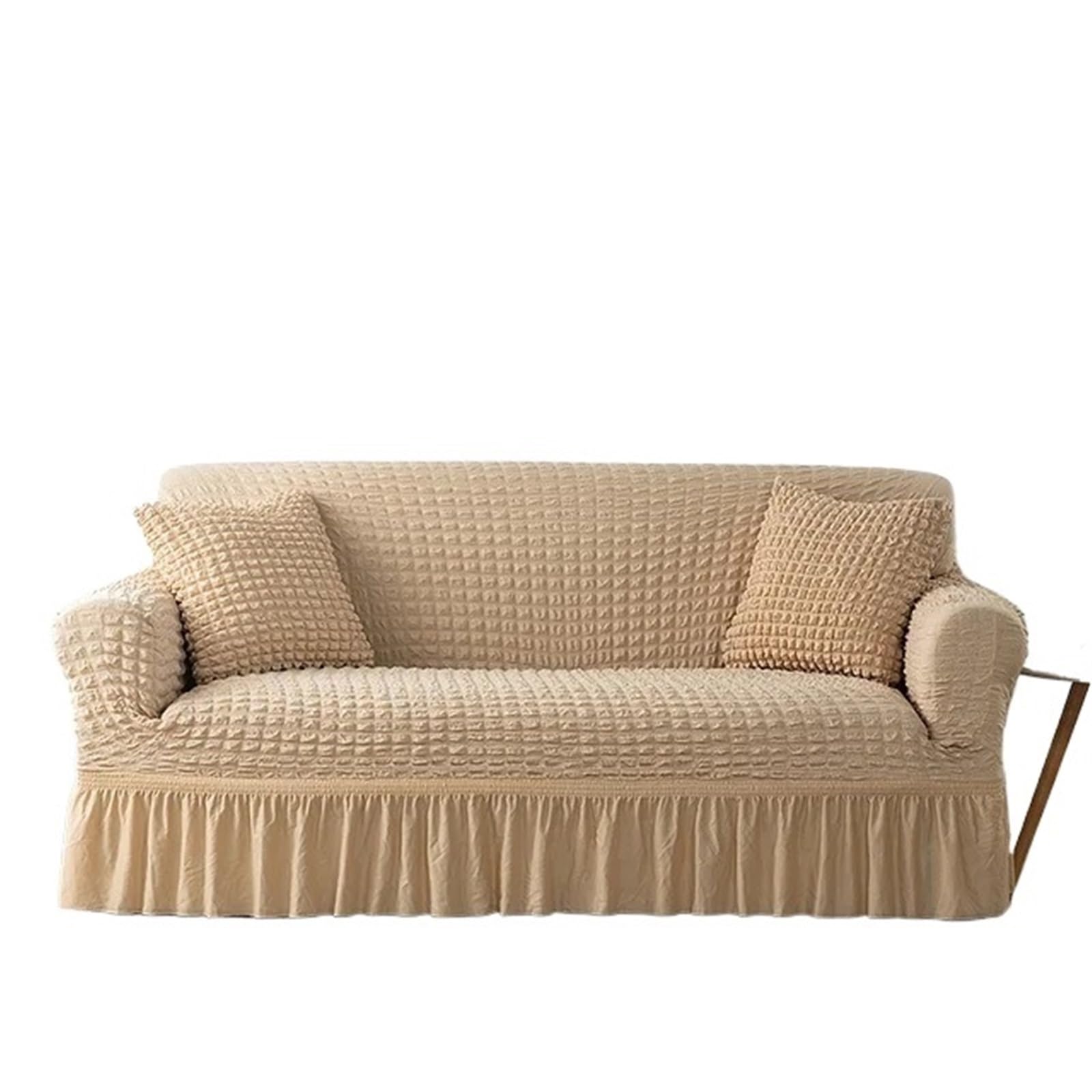 SUBLXPoten Sofa Cover with Skirt Pink Plaid Skirt Stretch Sofa Cover for Living Room 1 2 3 4 Seat Armchair L Shape Couch Covers(Color 3,3-seater 170-230cm)
