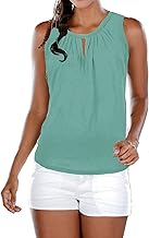 ELFIN Damen Tank Top Ärmellose Sommer Strand Oberteile Knopfleiste Bluse Läsiges Weste Top Shirts Basic