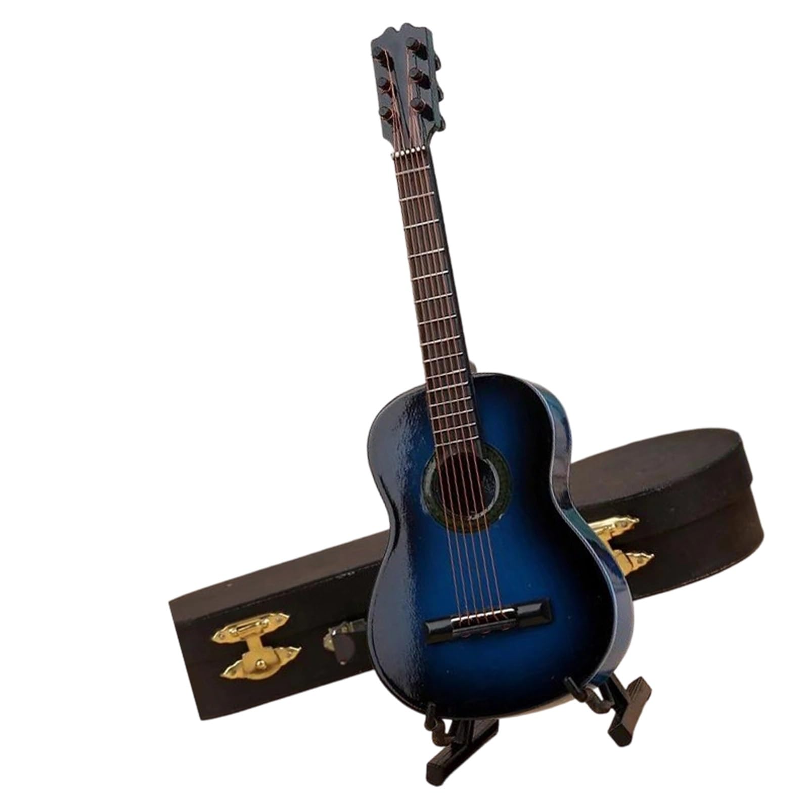 Ozdoby na instrumenty muzyczne Miniaturowy drewniany model gitary instrument muzyczny ozdoby(Blue)