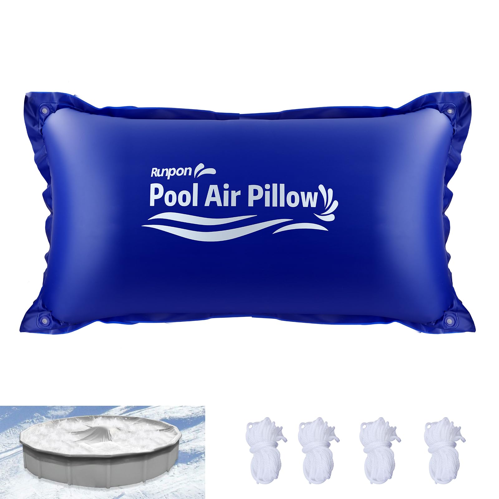 Pool Air Pillow for Above Ground Pools Cover Winterizing 4 x 8 ft Pool Closing Kit, Ultra Thick & Durable Resistant 0.4mm PVC Material Pool Pillow for Winterizing Included 4x19.6ft Rope