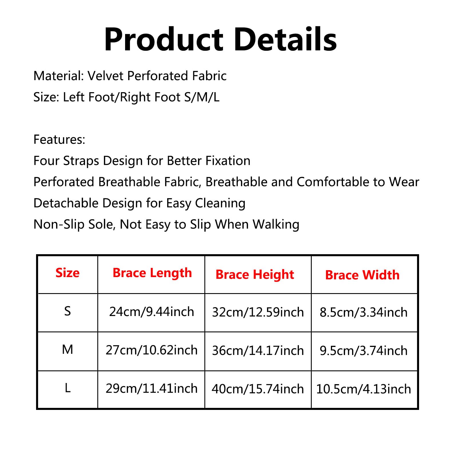 HAILM Ortopédicas Boot Walking, Tela Perforada Terciopelo y Diseño Desmontable, Bota Fractura Pie Tobillo Adultos para Tobillo/Pie Roto/Tendinitis, Walker Brace,Left Foot,S