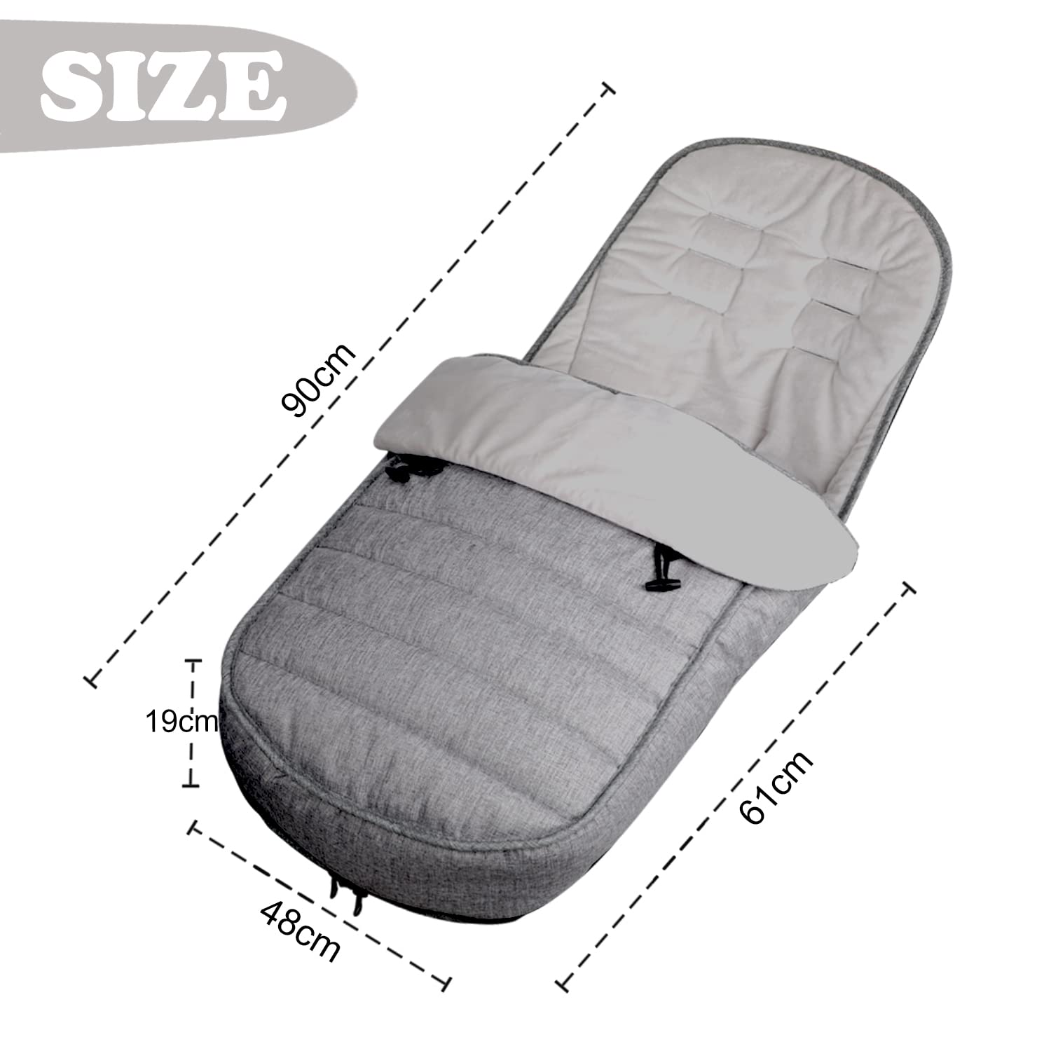 Chancelière Universelle Pour Poussette - Imperméable, Coupe-Vent Avec Doublure Polaire - Noir