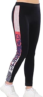 ليجن رياضي نسائي بتصميم علم الدول – بنطلون ضيق بخصر مرتفع لمظهر أنيق ومريح من ميزة