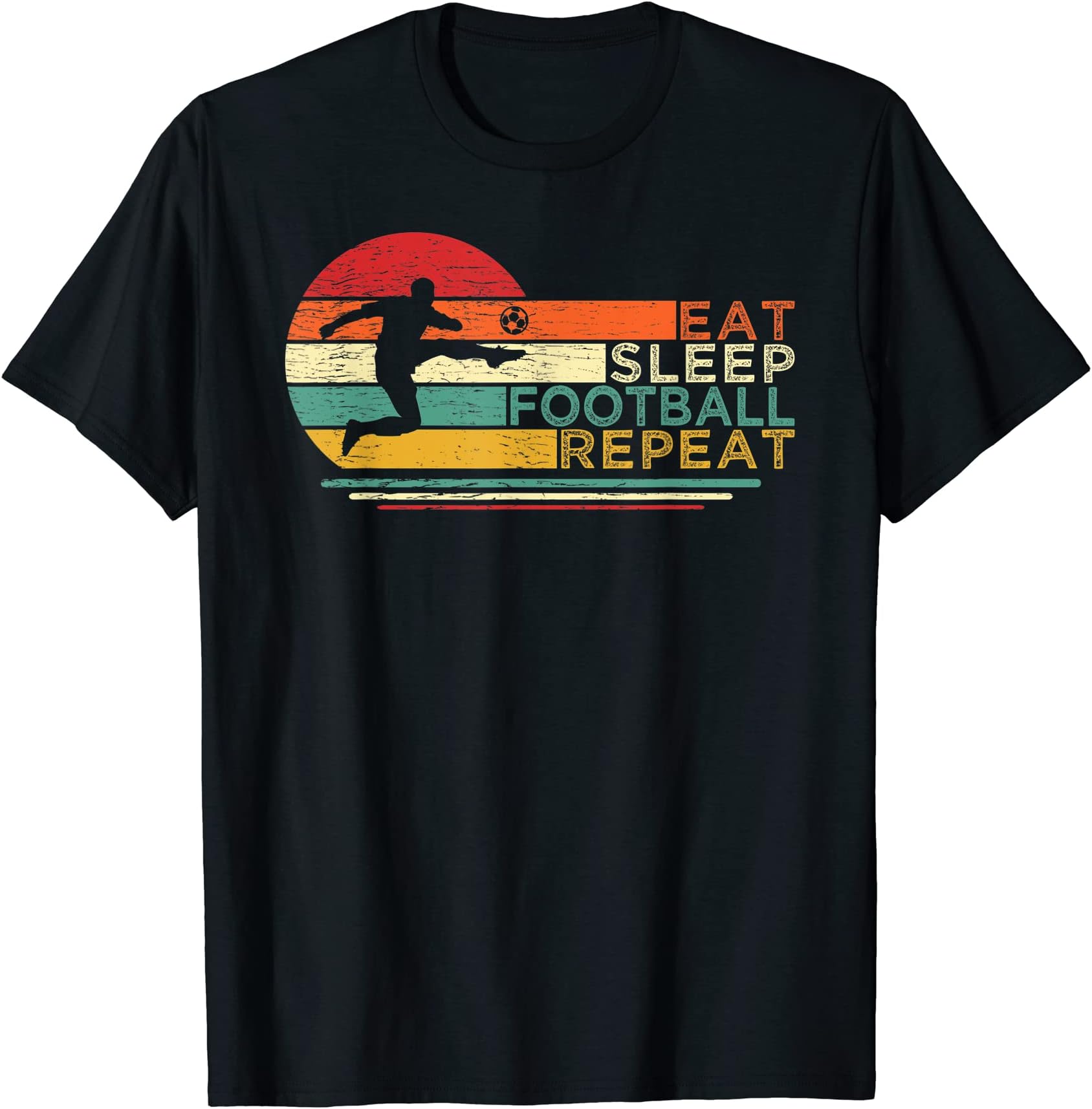 Eat Sleep Football Repeat - Funny Football Player Vintage T-Shirt
