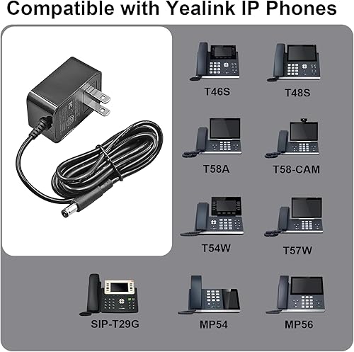 Miniatura 2 de YBSCJHGR Adaptador de corriente de repuesto para Yealink Phone PS5V2000US Fuente de alimentación compatible con Yealink T29G T54W T46U T46S T57W