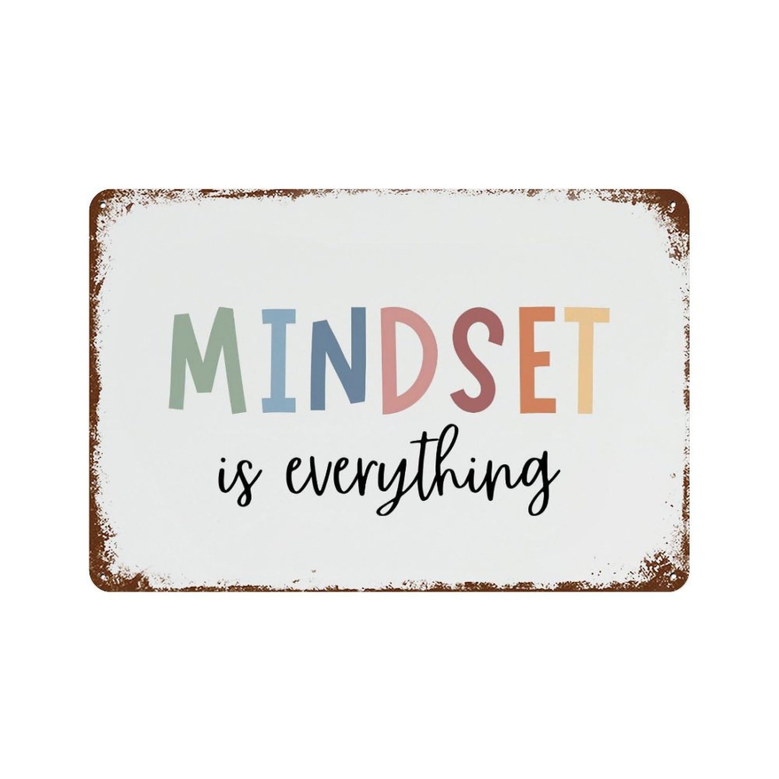 xiaoxiaoshen Mindset Is Everything Wall Decor Art Metal Tin Poster Modern Home Decor Art Home Bar Shop Decorations Vintage Sign 20x30cm
