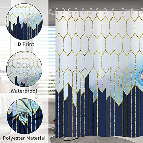 Blue and White Shower Curtain 180x180 - Image 4