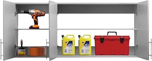 Prepac Elite - Armario de pared de 54 pulgadas, armario de almacenamiento gris claro con 2 estantes ajustables, almacenamiento para despensa, cocina