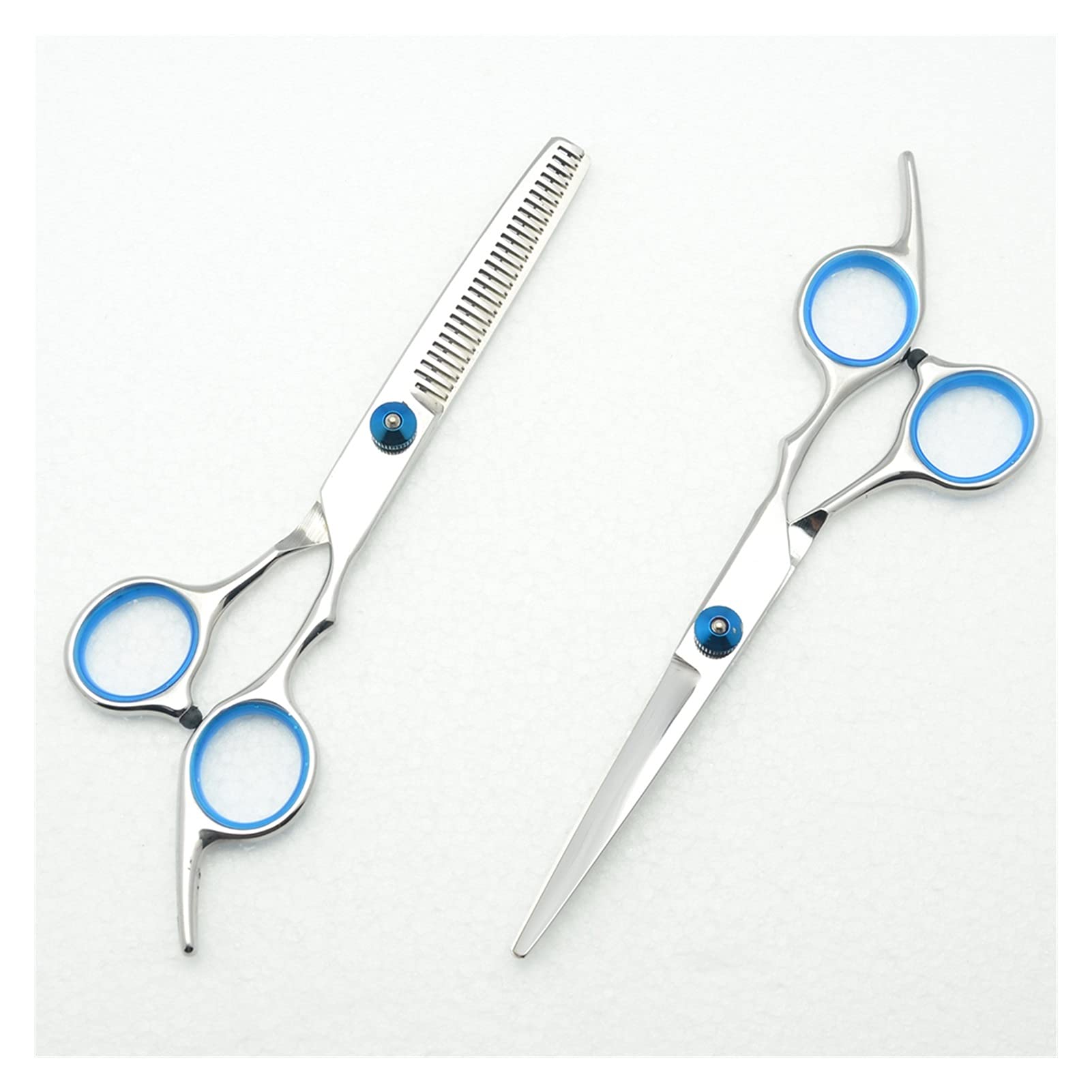 Schneideschere + Effilierschere Hochwertige Friseurschere Friseurschere, Silber, 1 Paar, ohne Tasche