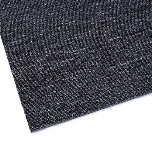 20"X20" Carpet Tile 20 Tiles/54 Sq Ft Indoor Outdoor Carpet Squares With Adhesive Stickers 0.2" Pile Height Commercial Carpet Tiles With Non-Slip Pvc Backed - Easy Diy Installation，Dark Grey #TOP5