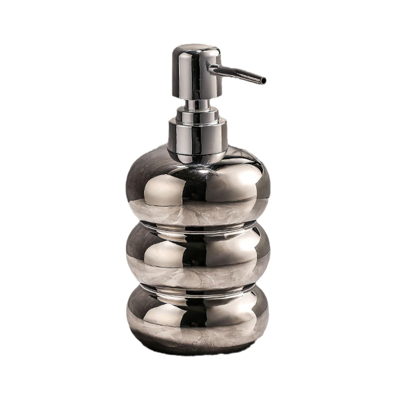 KEXYOAN Ceramic Soap Dispenser Light Luxury 350ml Household Bathroom Countertop Dispensers Hotel Clubhouse Hand Lotion Bottled New Home Essentials(Silver)
