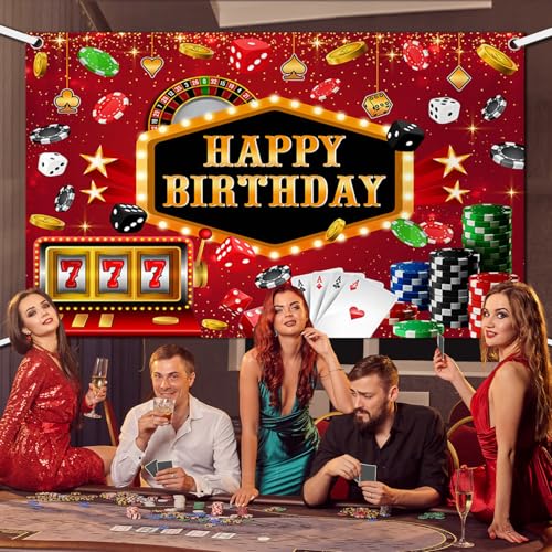 Decoración fondo fiesta tema casino 84x59 pulg miniatura 5