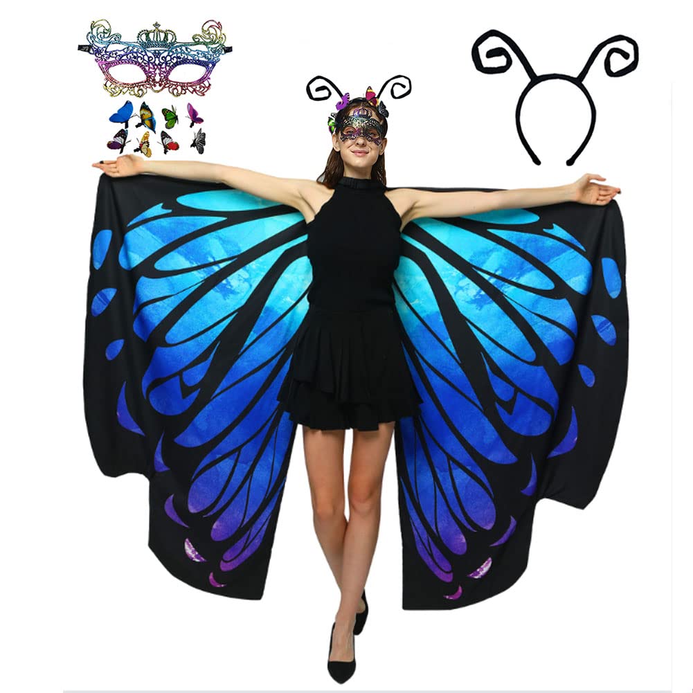 HAPNBCELE Womens Double-Sided Butterfly Wings Costume