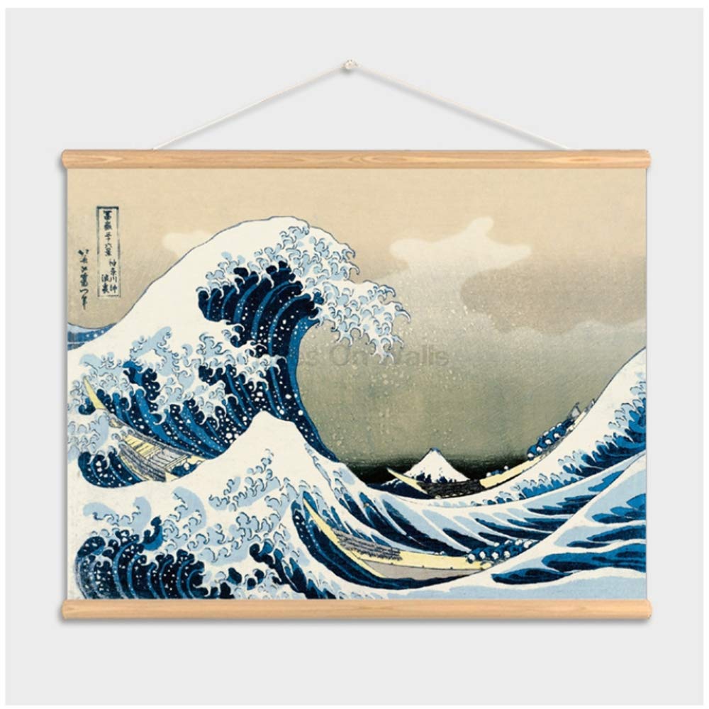HSFFBHFBH The Great Wave of Painting Art Home Decor Canvas Painting For Living Room Wall Picture Poster Print Frame-50x70cm No Frame
