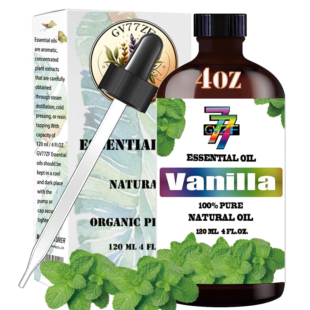 Vanilla Essential Oil 4 Fl Oz (120Ml) - Vanilla Oil for Diffuser,Humidifier,Home,Bath,Hair,Cleaning,Massage,Yoga,DIY Soap