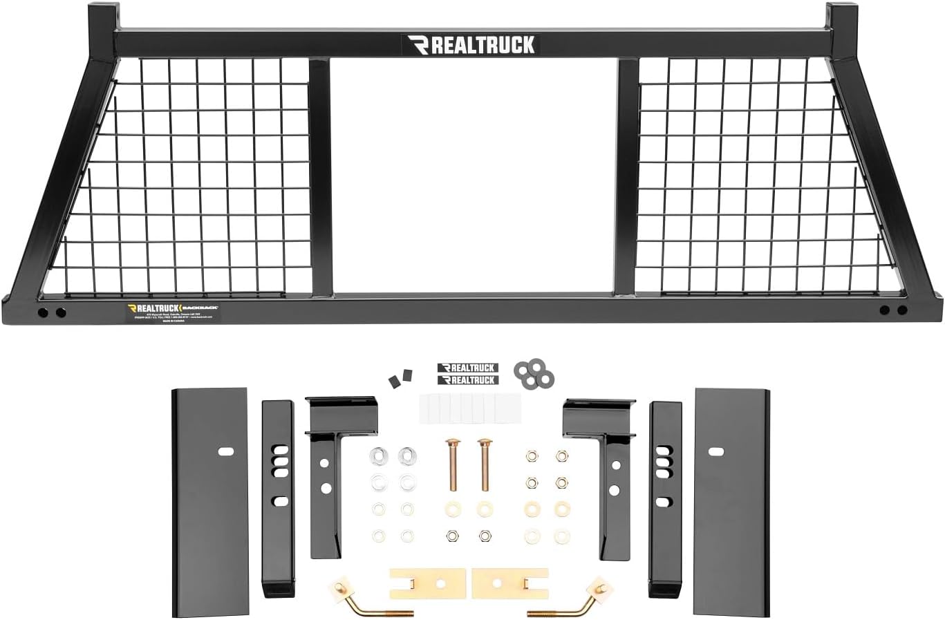 RealTruck Backrack Safety Rack Frame + Hardware Kit for use w/Low-Profile Tonneau Cover, Combo | Black, No Drill | 10900 & 40123 | Fits 2015-2025 Ford F-150