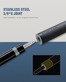 KONLLEN Carbon Fiber Pool Cue Stick 58-inch Professional Pool Sticks for Adults Full Carbon Technology Low Deflection Pool Cue Billiard Cues with 12.5mm Tip (Easy to Control, Pro Taper, Ultra-Smooth)