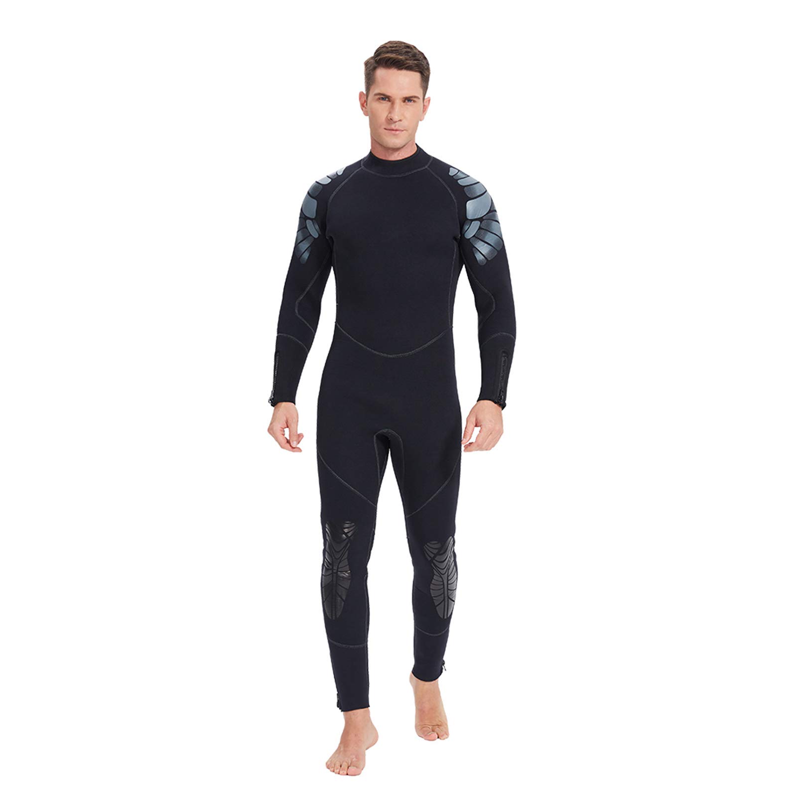Volledige lengte 5 mm neopreen wetsuit, duikpak, een stuk voor mannen snorkelen, duiken zwemmen, surfen warm zonnebrand wetsuit voor watersporten,L