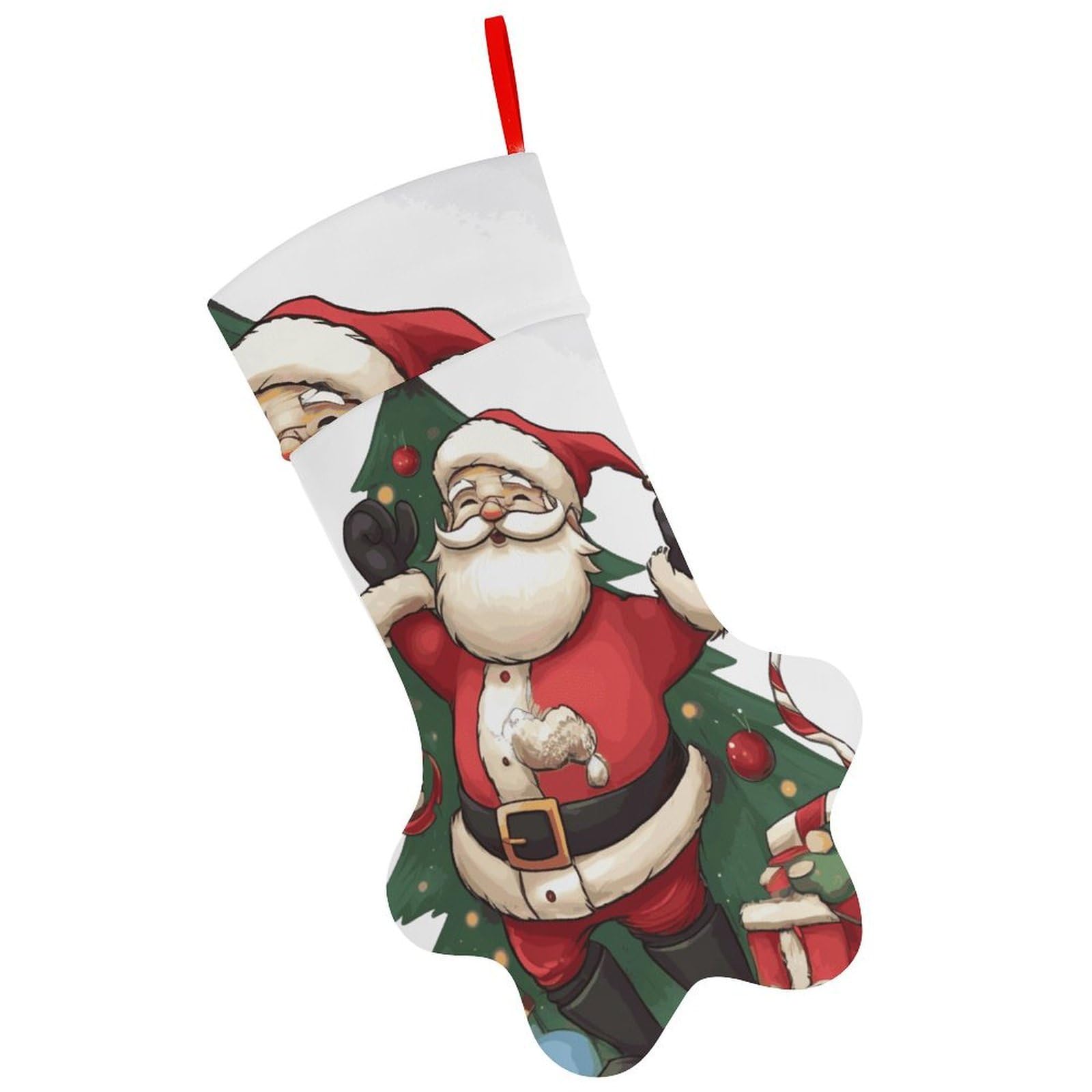 Merry Christmas Christmas Stocking Soft Comfortable Christma Sornaments Stocking Cute All-Printed Dog-Paw Stockings for Xmas Eve Party Fireplace Tree Gift Decoration