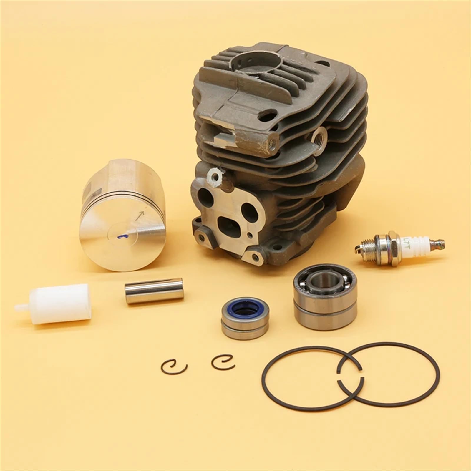 Wivplex Kits de bujías con cojinetes de Bolas ranurados y pistón cilíndrico de 51 mm for HUSVARNA, K750 K760, Piezas de Motor de Motosierra de jardín con Corte de Potencia Pistón del Motor(K760)