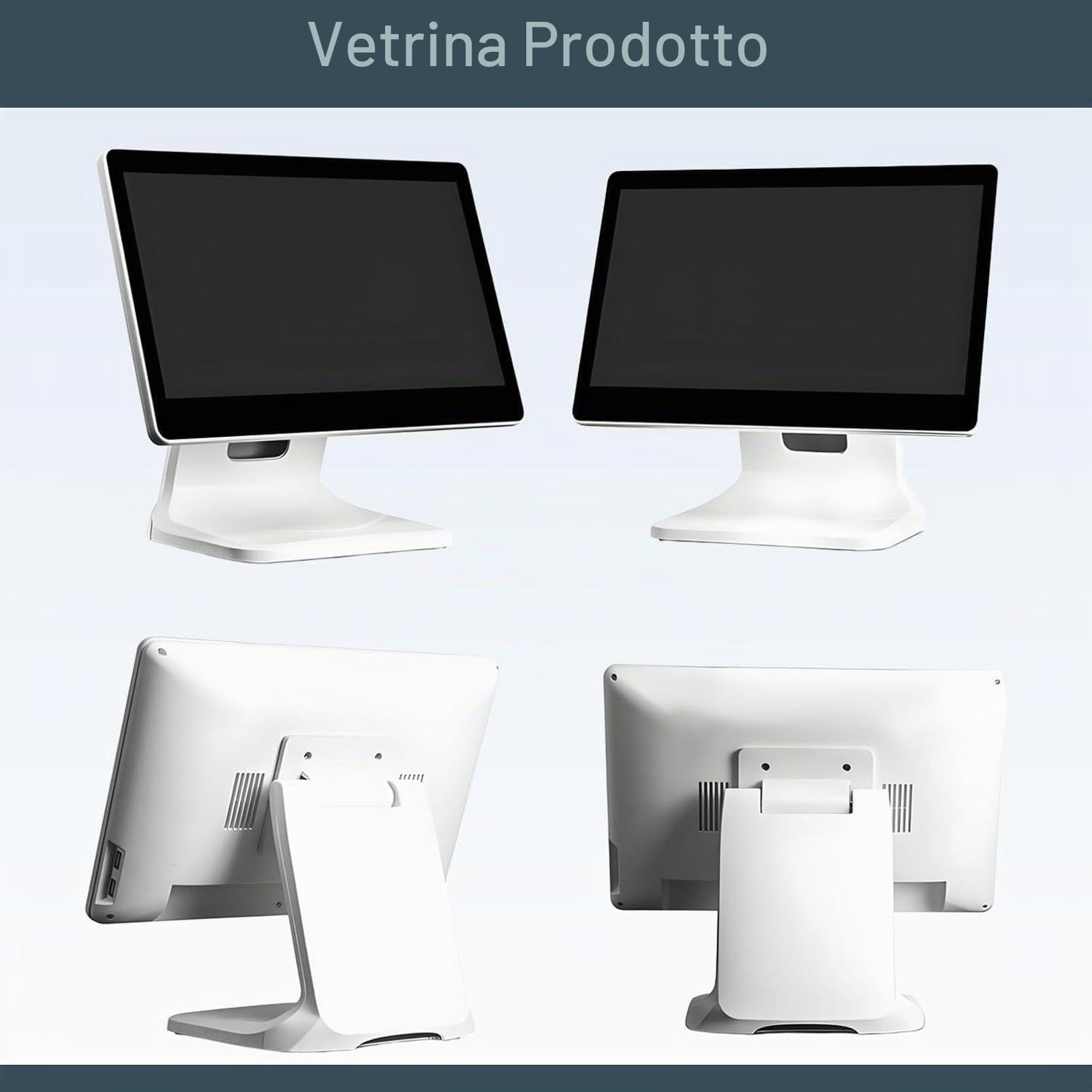 PC POS con Touchscreen da 15,6 Pollici, registratore di Cassa Intelligente con Touchscreen, 4 GB di RAM, SSD da 64 GB, CPU N2930, Windows 10 PRO per la Vendita al Dettaglio a Schermo Singolo