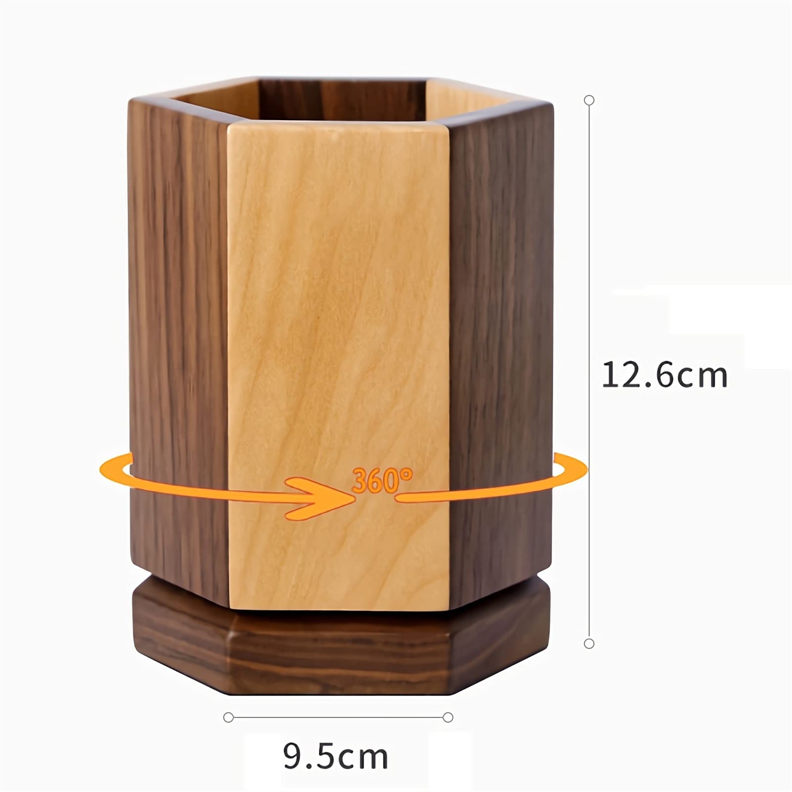 Pot à Crayons Rotatif Hexagonal, Organiseur de Bureau, Pot à Crayons Rotatif à 360 degrés, boîte de Rangement pour stylos et Ciseaux