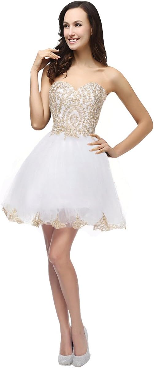 Lemai Tulle Little Black Short Gold Lace Corset Prom Homecoming Cocktail Dresses