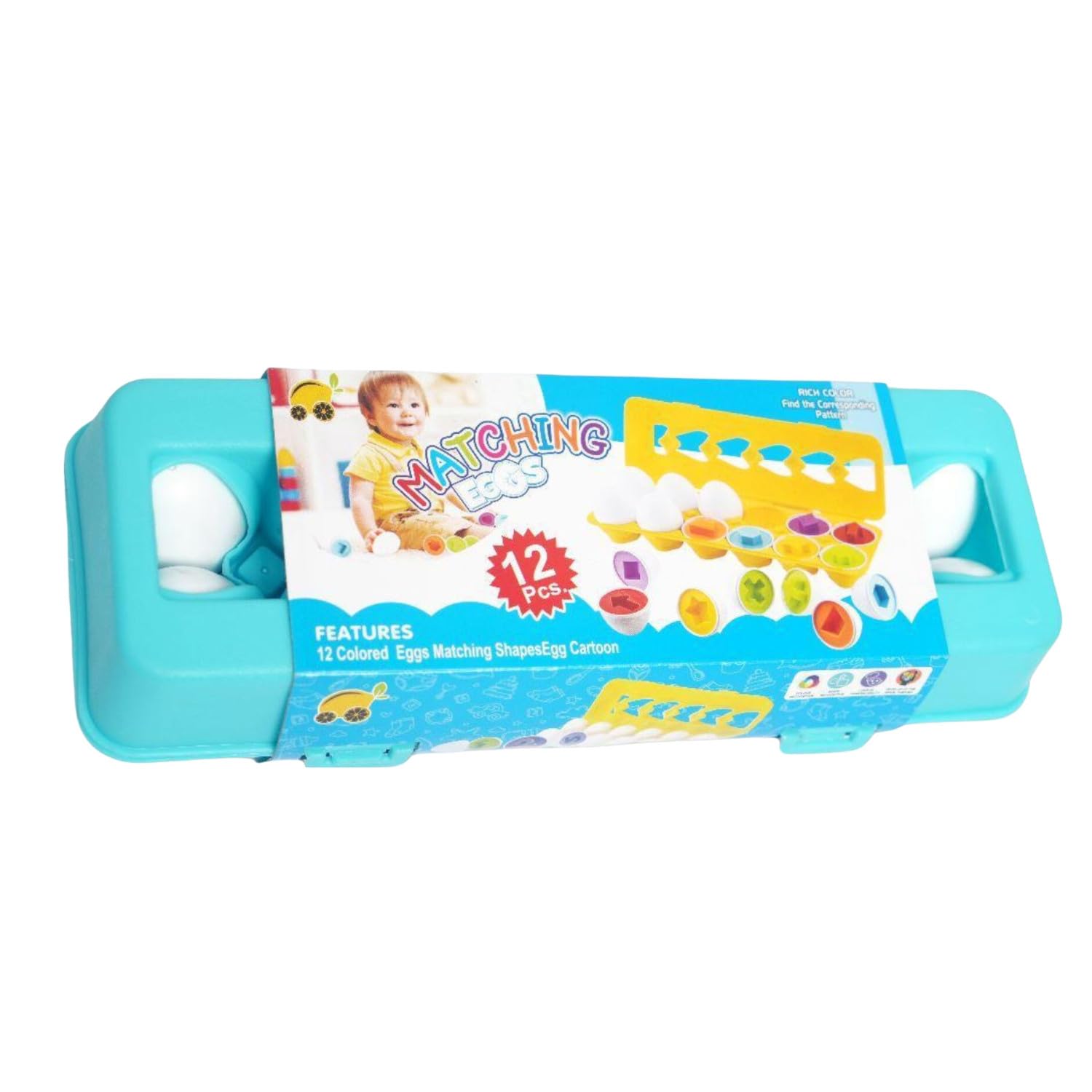 Babyzon Egg Matching Shape Theme 12 Eggs Matching Game Educational Toys for Kids (Yellow, Blue) (B0D8WG3BHJ) Amazon Price History, Amazon Price Tracker