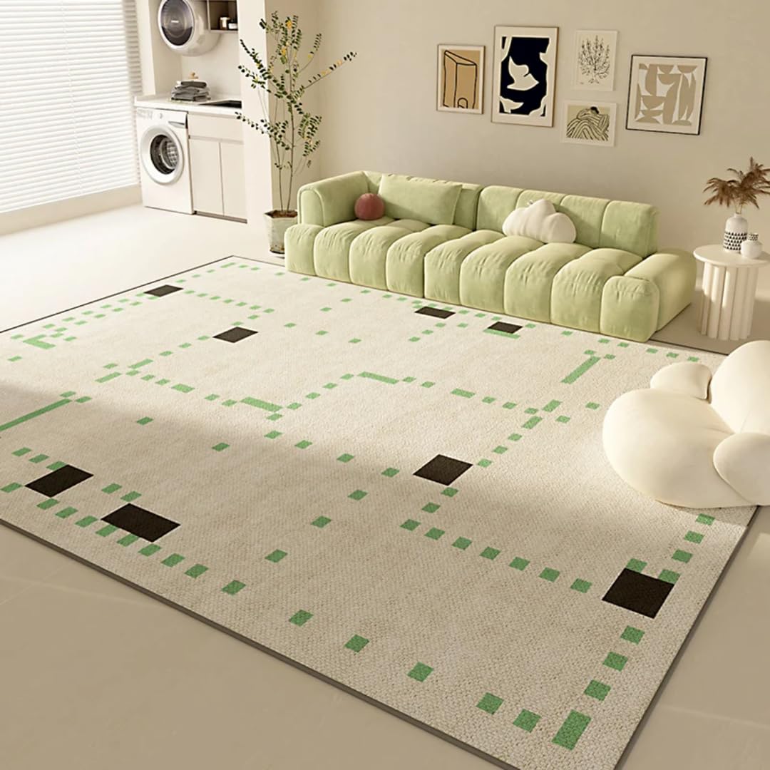 Tapis de luxe moderne pour salon et chambre - Peluche lavable 100 x 160 cm / Modèle E