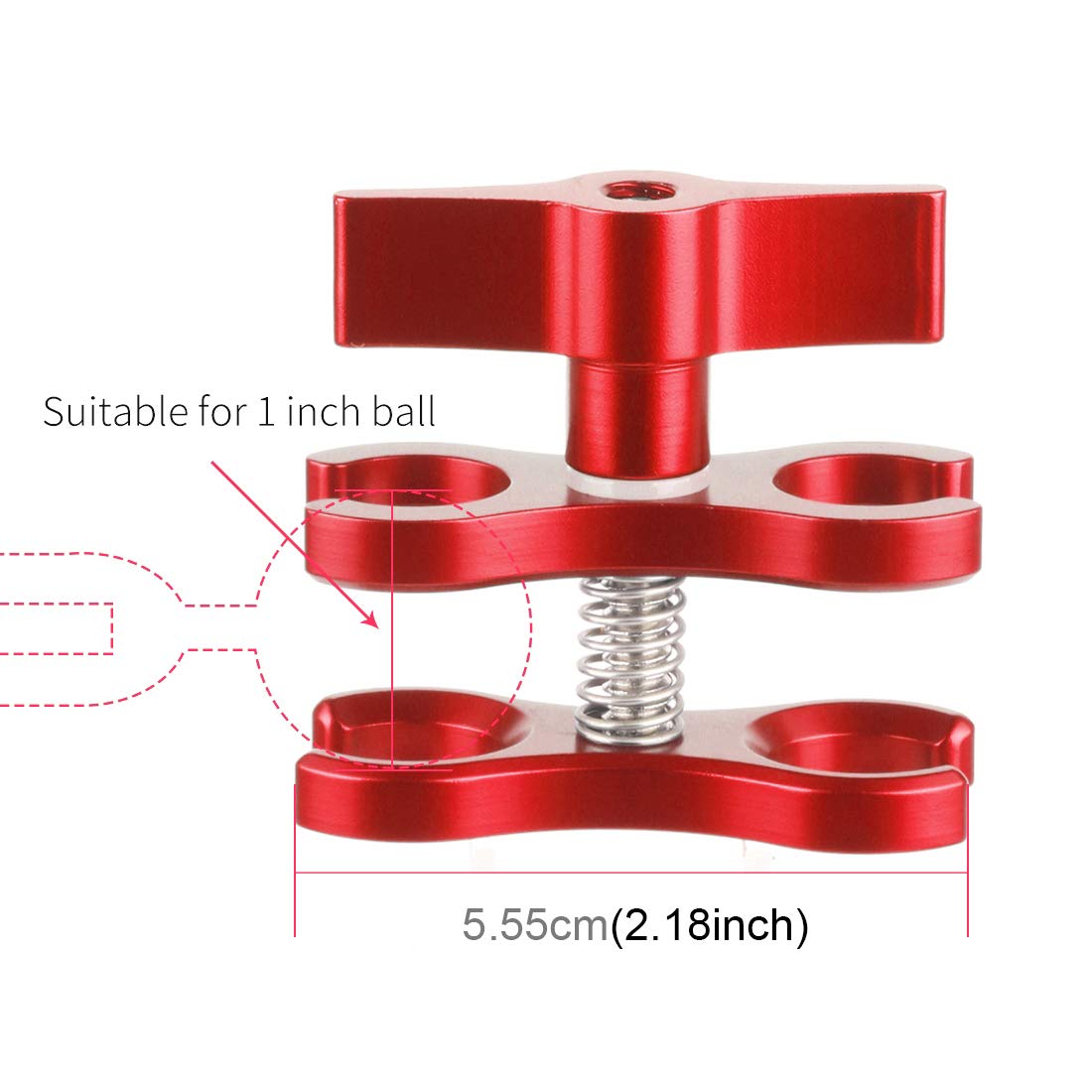 Lot De 4 Pinces à Billes 2.5 Cm En Aluminium – Support Robuste Pour Bras De Lumière Plongée Sous-Marine