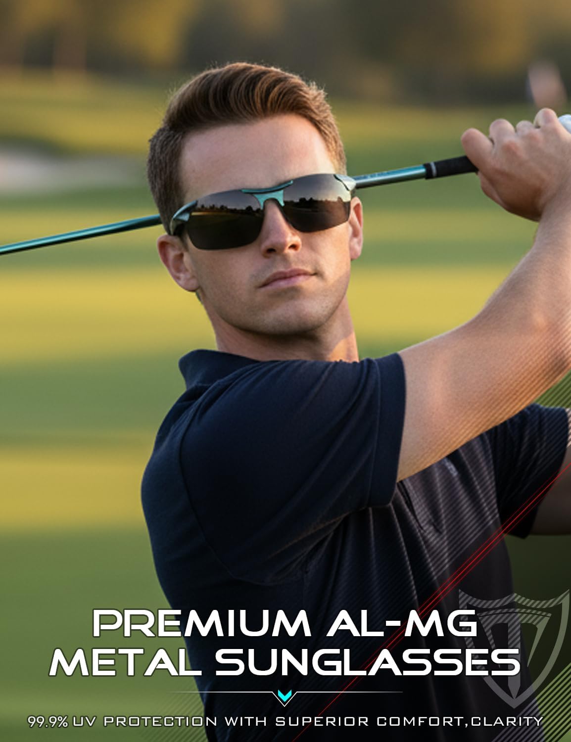 ATTCL Polarized Sunglasses Men Sports: UV Protection Anti Glare Wrap Around Lightweight Metal Driving Fishing Golf Running - Image 2