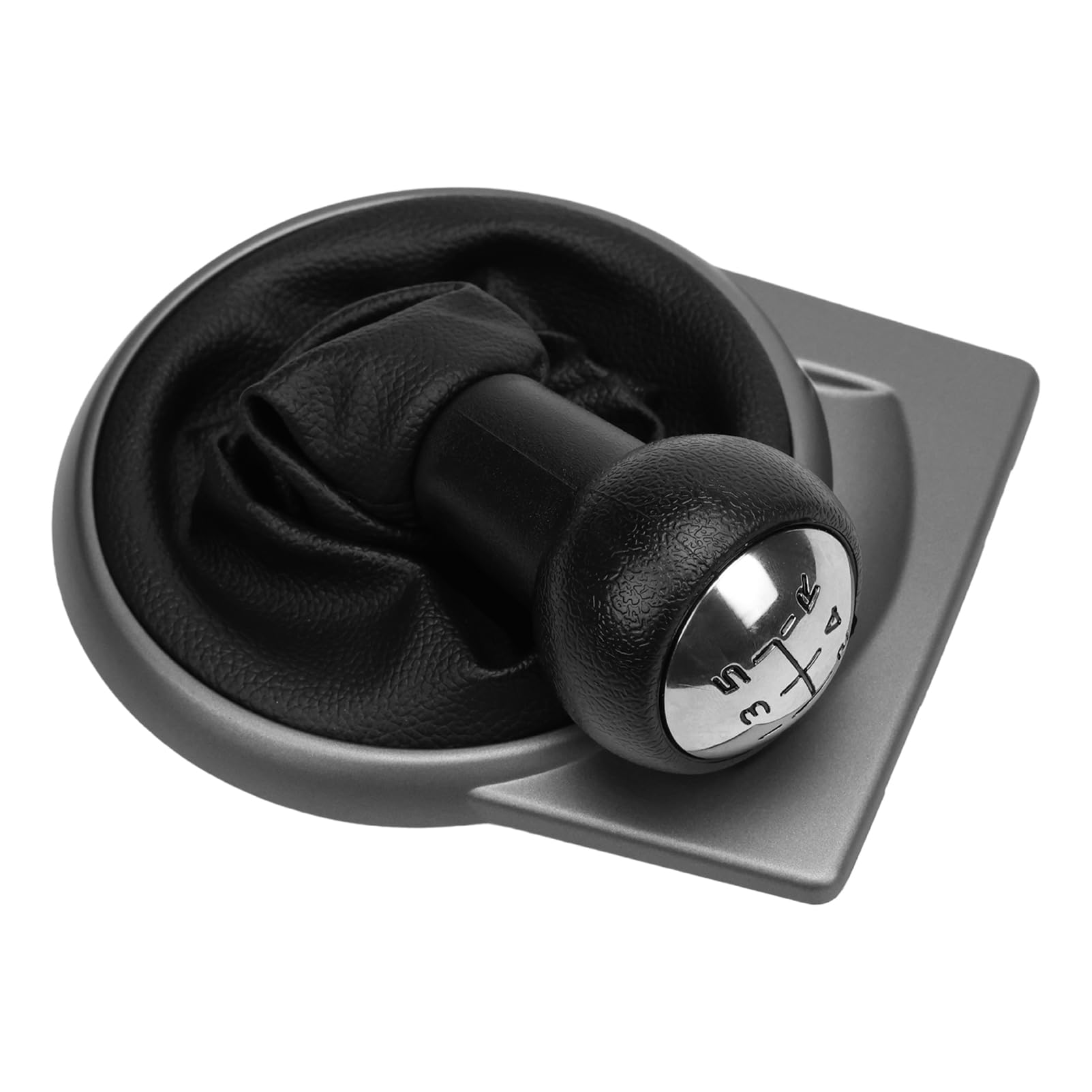 Pommeau Levier Vitesse pour Citroen C4 C1 C2 C3 Picasso Berlingo Saxo Peugeot 106 107 205 206 306 307 308 406 3008 Soufflet Pommeau manuel 5 vitesses(Noir Argent)