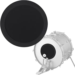 IMPRESA Kick Drum Mute Pads 2-Pack - 10-Inch Peel & Stick Hook & Loop Fasteners - Drum Silencer for Silent Practice & Dampening