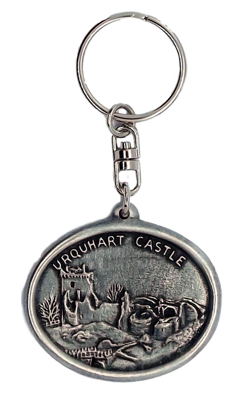 Smartbadge® Urquhart Castle Key Ring Handcrafted in Solid Pewter (HIN KR1717) + 59mm Button Badge