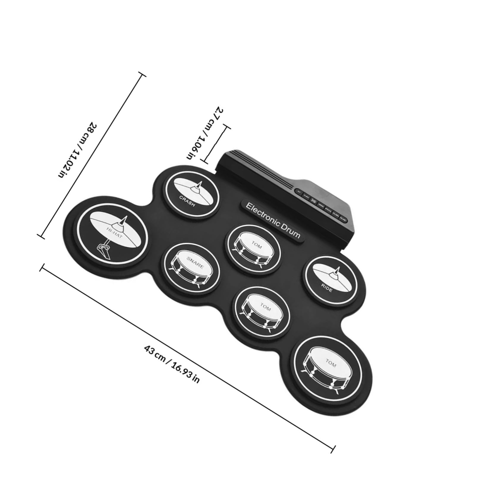 Yardwe Batería Electrónica Portátil y Ligera de Silicona Pads Silenciosos Adecuado para Práctica Musical y Principiantes en Tambores Digitales