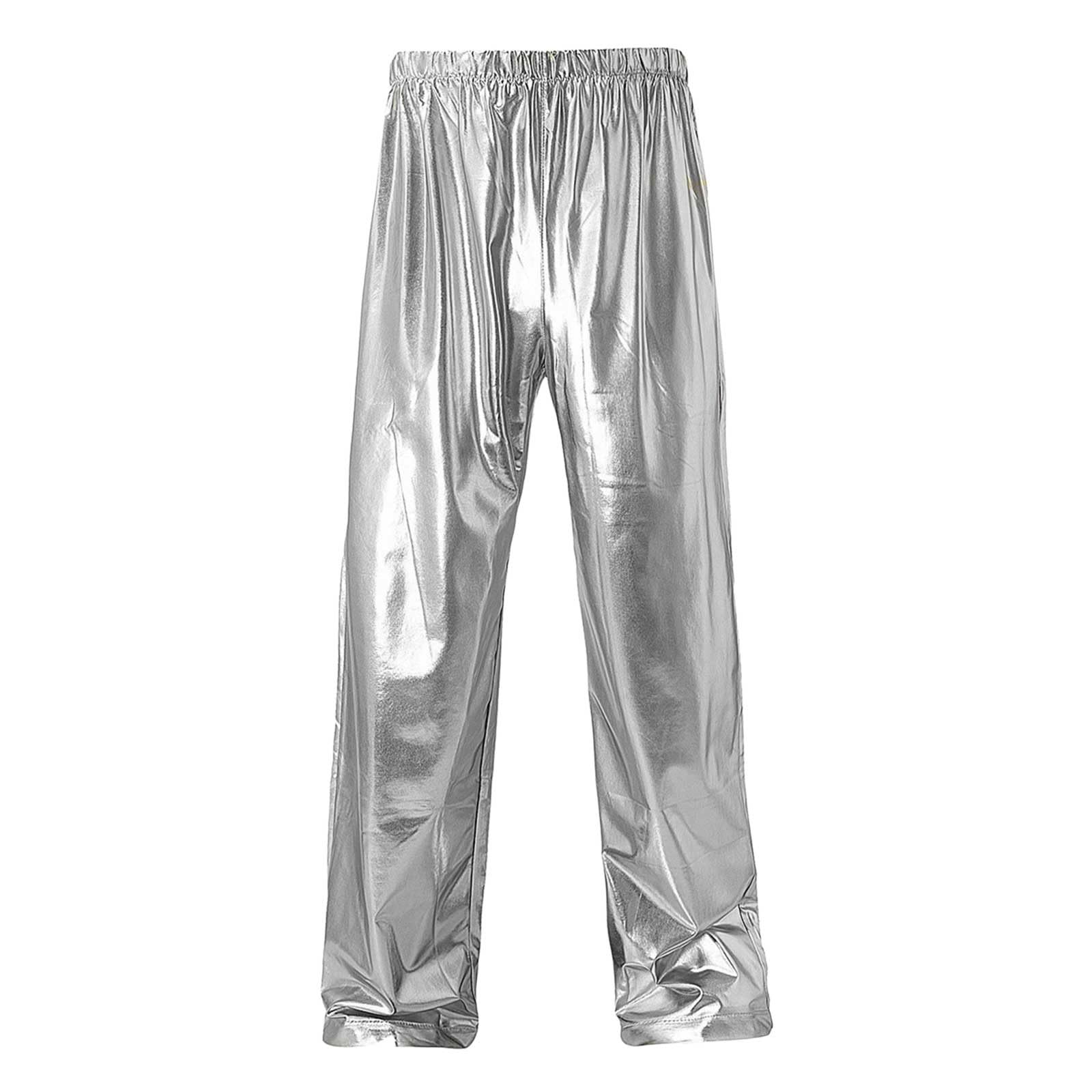 Generisch Pantalon de jogging pour homme - En métal brillant brillant - Pour les loisirs, les discothèques, les discothèques