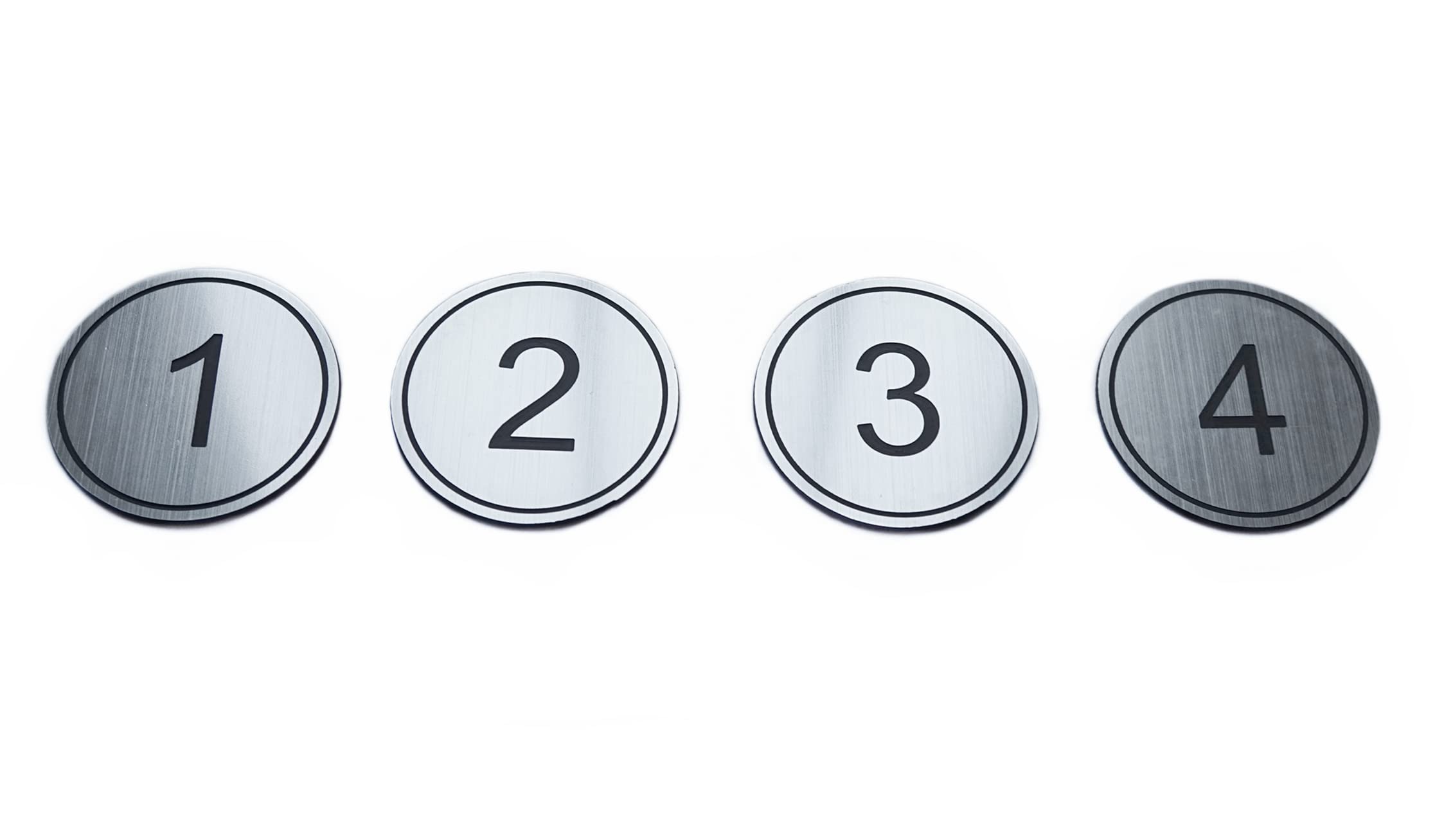 NanTunRound ABS Engraved Table Numbers 5cm (1-25) Pubs Restaurants Clubs Silver 1 to 25