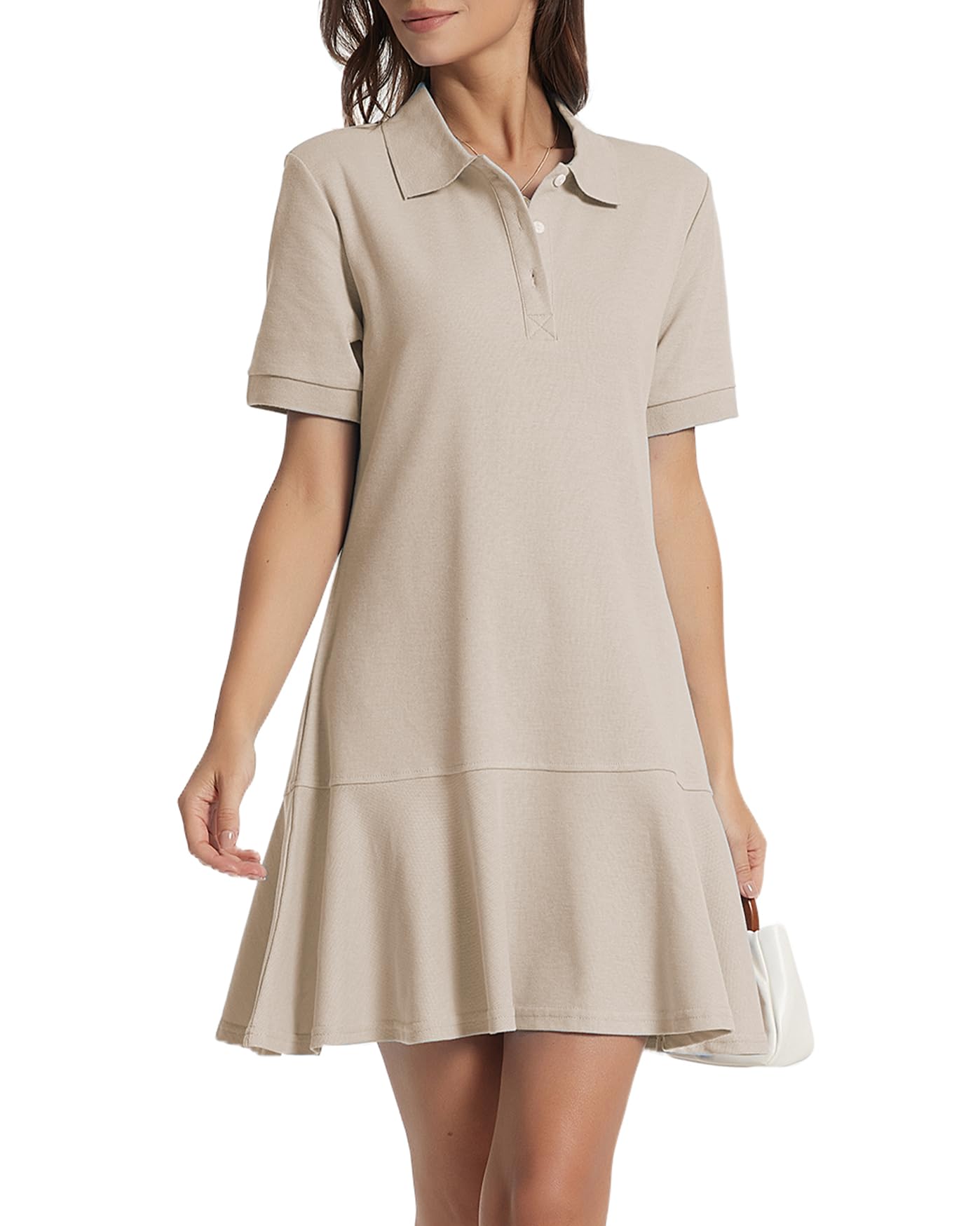 Polo Dress for Women Ruffle Hem Golf Tennis Summer Casual Mini Dresses