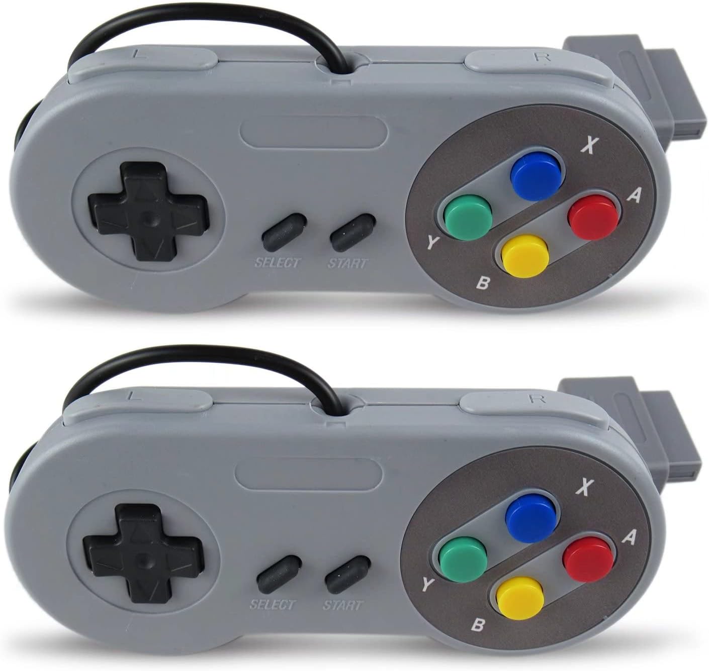 Veanic 2-Pack Replacement Controller Gamepad Compatilbe with SNES - 7 Pin Connector
