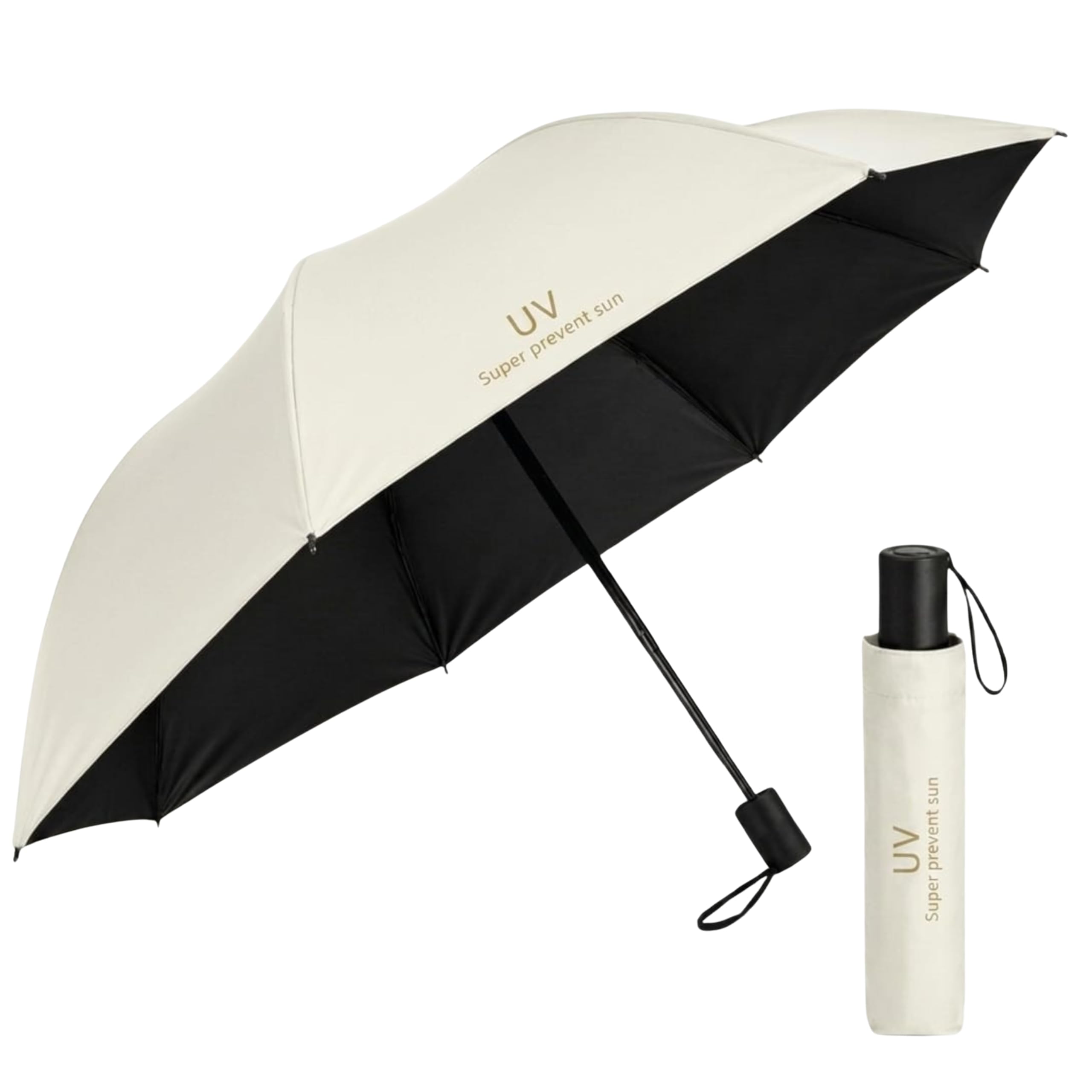3 Fold UV Umbrella for Sun & Rain, Lightweight Windproof Compact Foldable Travel Umbrella for Women & Men, SPF 50+ UV Protection Coated, Strong Portable Design-image-35
