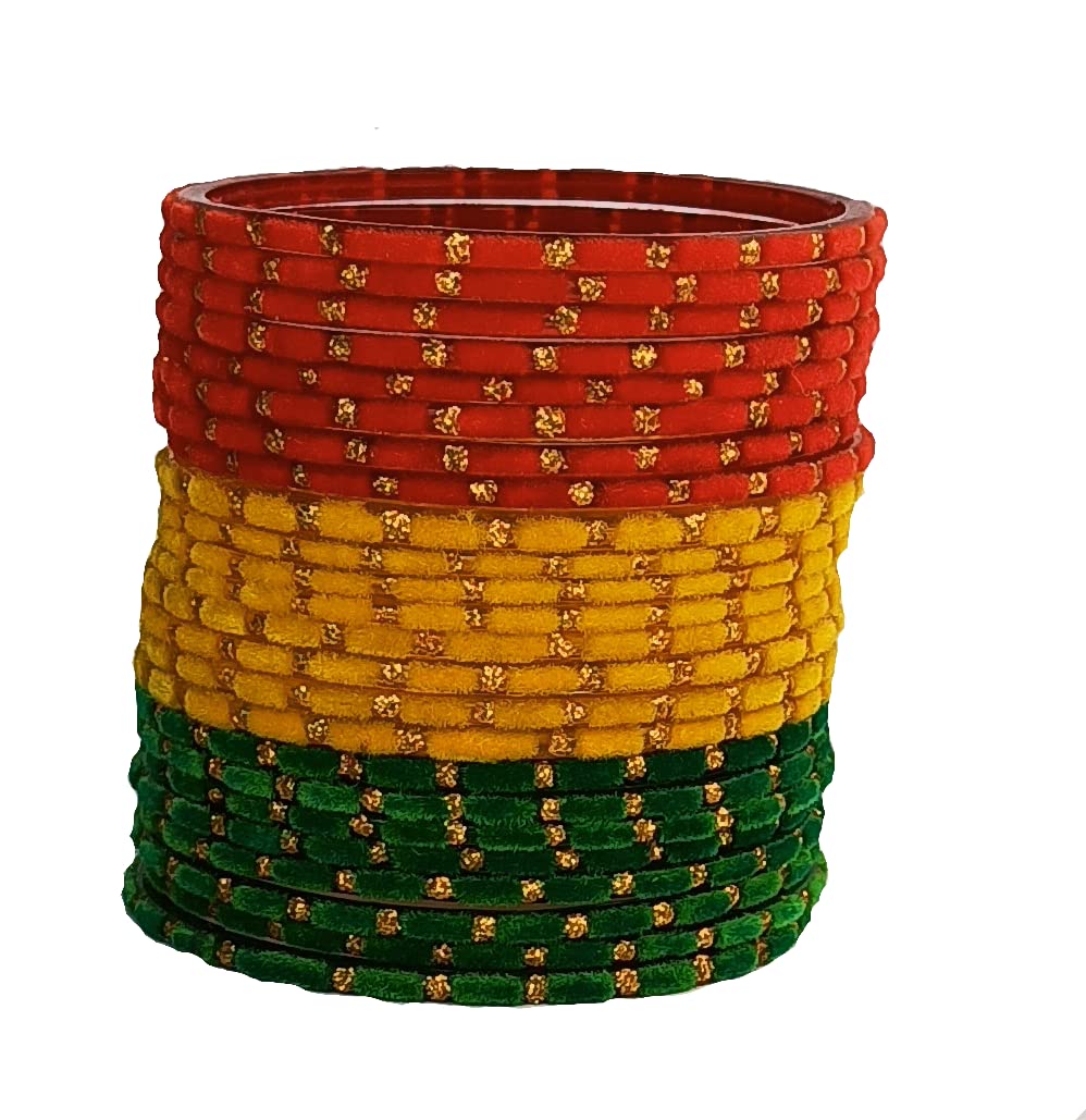 Laal Amrood Designer Velvet With Zari Glass Bangles Set For Women & Girls (Pack of 24) (B09WJ3ZSCS) Amazon Price History, Amazon Price Tracker
