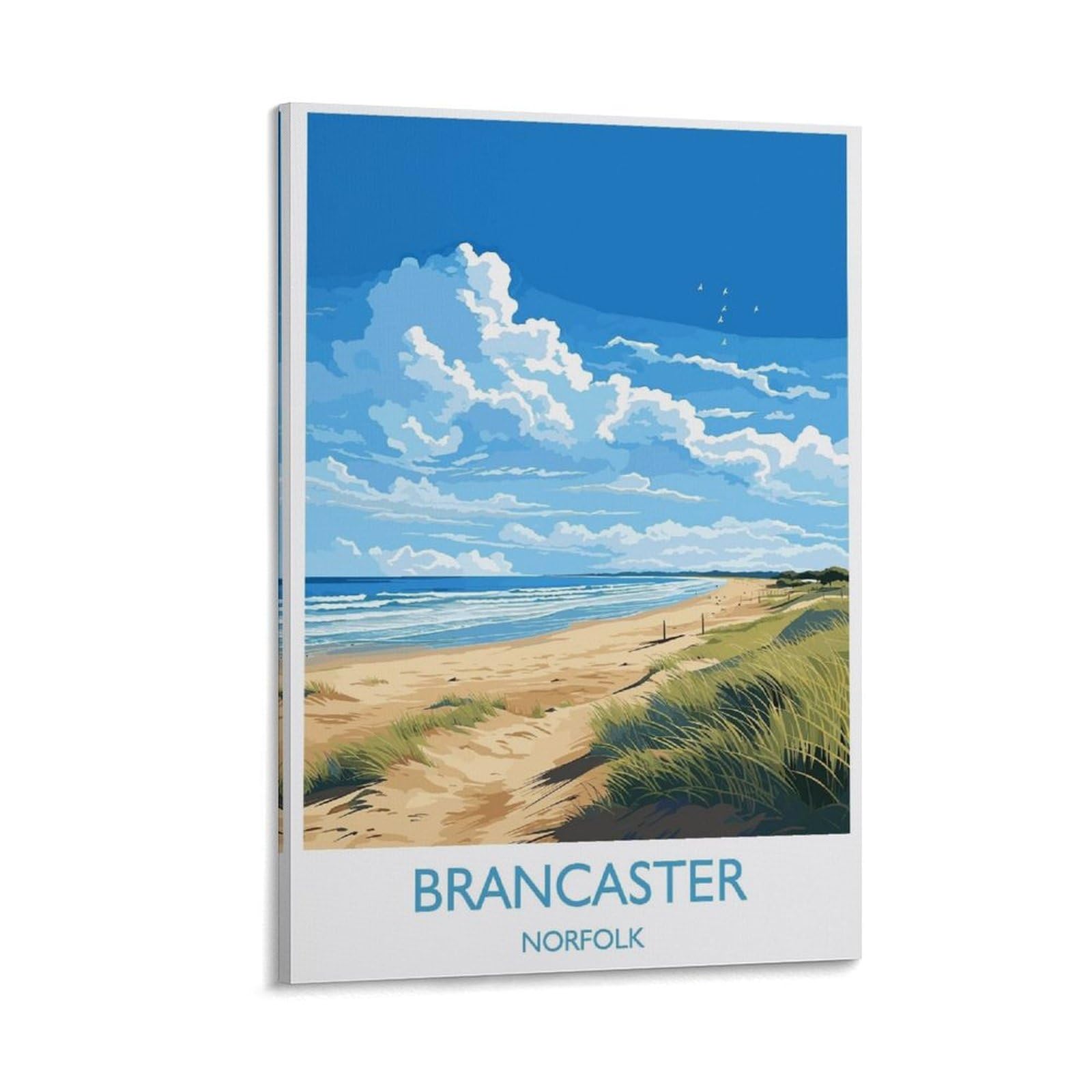 Gqvcjsw Travel Poster Of Brancaster Canvas Poster Bedroom Decor Landscape Office Room Decor Gift 12X18inch(30X45cm)