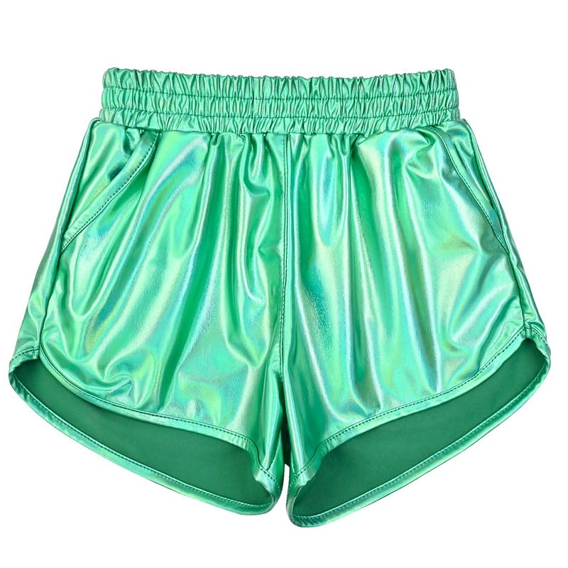 Mirawise Girls Metallic Shorts Shiny Hot Pants Sparkly Dance Outfits Short Pants