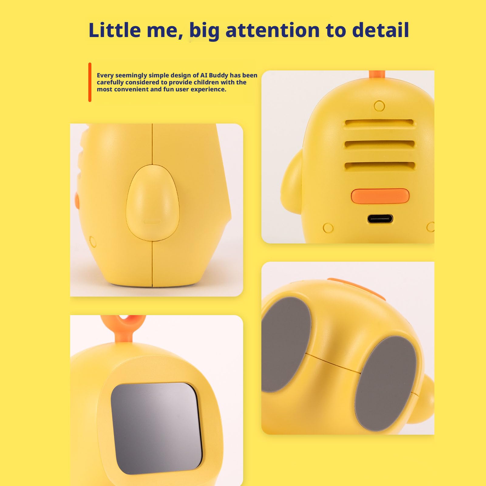 Ejoyous Asistente de Voz Inteligente para Niños, Robot Interactivo ABS AI con Pantalla HD, 37 Idiomas, Despertador y Acertijos, Compañero de Chat de Voz para Niños, Aprendizaje en Viajes en Casa