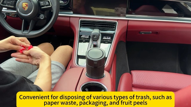 Image of Car Trash Can Bin with Lid, 2 Packs,Mini Small Garbage Can Bin,Cup Holder Trash Can for Vehicle, Car's Door, Back Seat - Leakproof Portable Dustbin (Black)