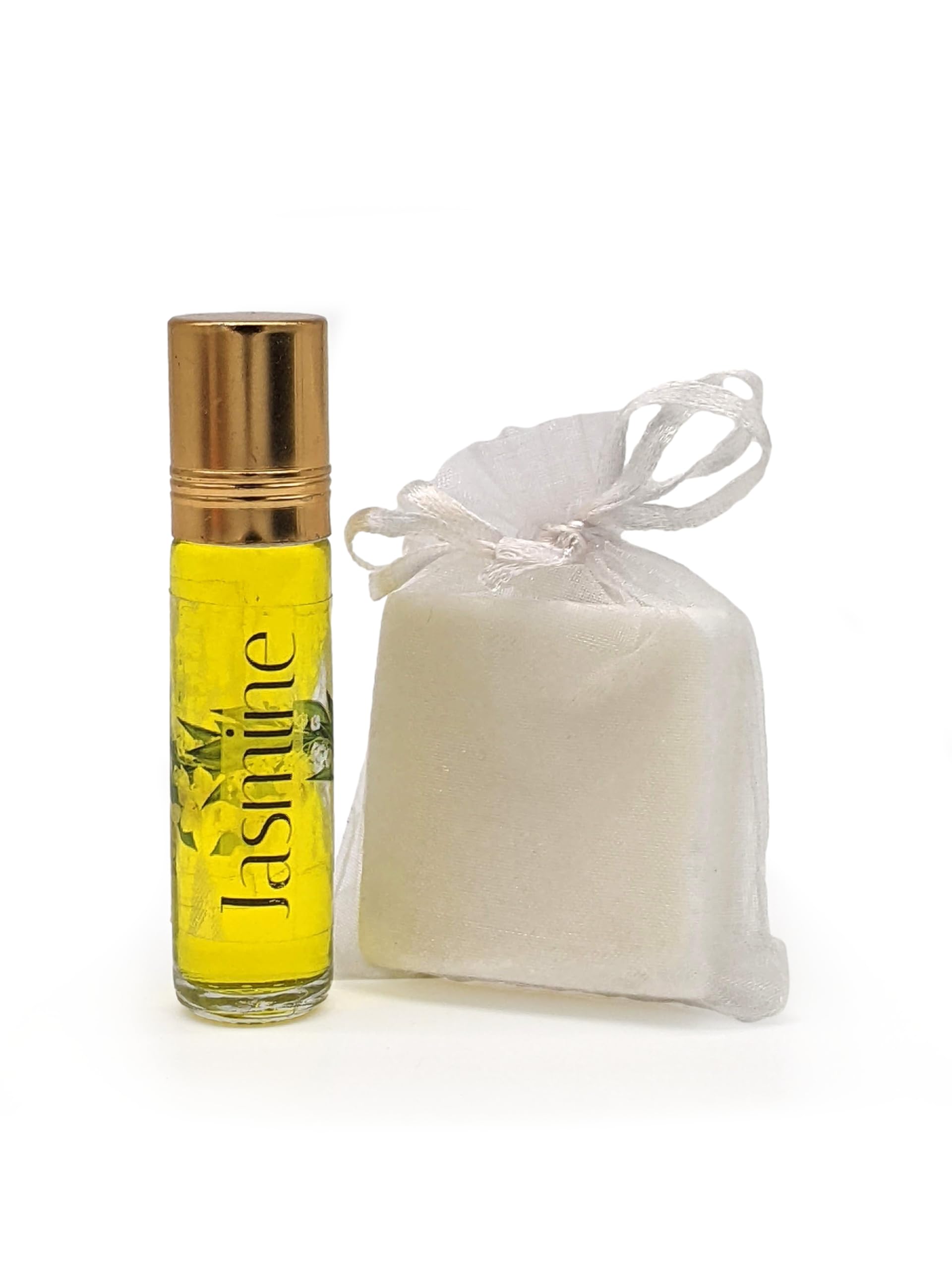 NEW Pure Jasmine Perfume Set Roll On Block Moroccan Oil Fragrance