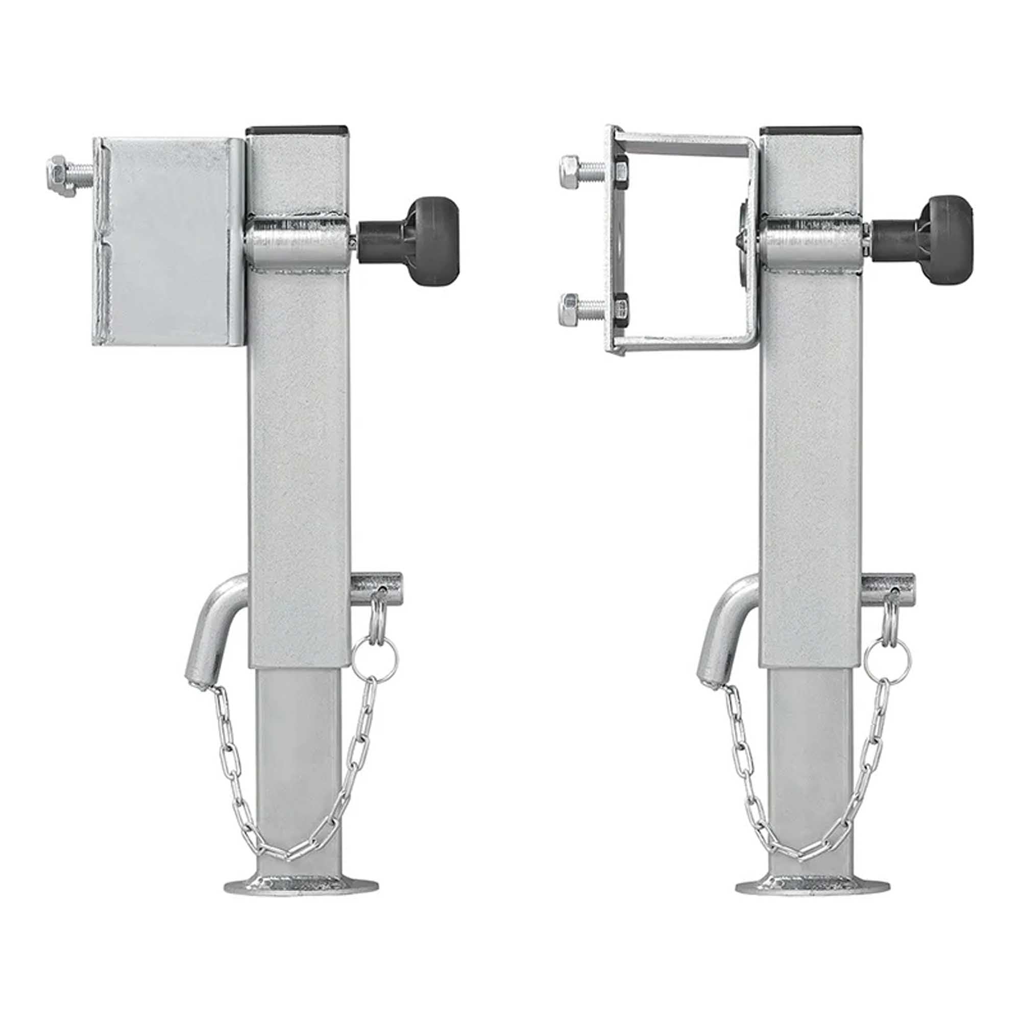 The Drive 2X Anhänger Abstellstützen 60x60mm klappbar 346-546mm je 1300 kg mit Schraubensatz | 200mm Hub | 5-Stufig | für Kipper, Hochlader etc.