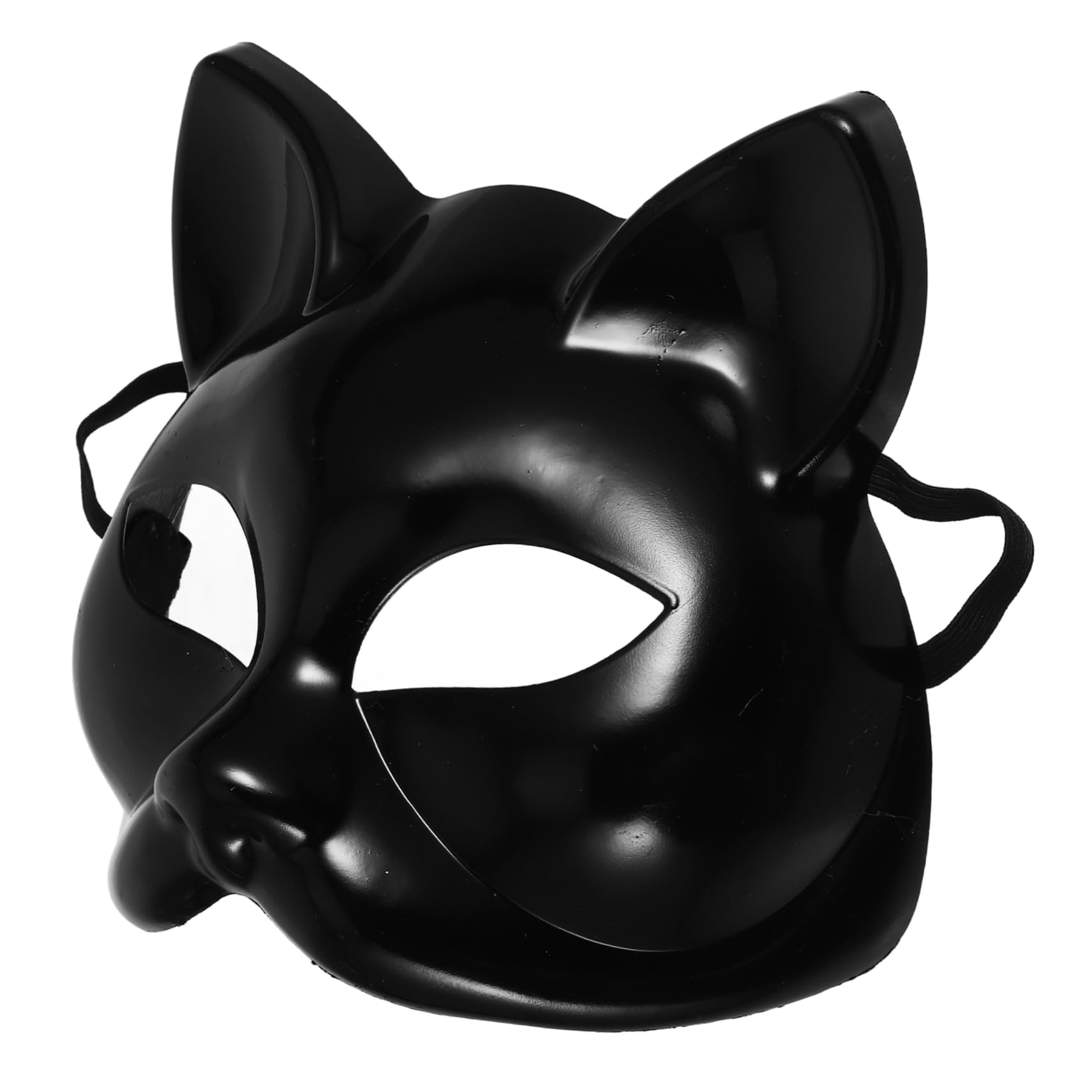 Cabilock Blank Cat Masks for Crafting Lightweight Plastic Half-face Cosplay Accessories for Costume Parties and Halloween Events Unique Cat Face Design
